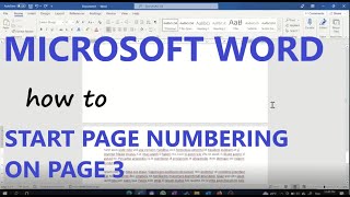 How to Start Page Numbering on Page 3  Microsoft Word [upl. by Perseus]