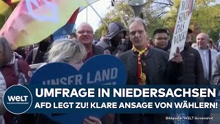 NIEDERSACHSEN Umfrage vor Landtagswahl AfD legt zu  klare Ansage von Wählern [upl. by Arundel217]