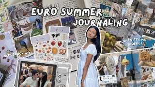 euro summer journaling 📎📨☆ how to travel journal scrapbook with me  flipthru [upl. by Jodoin]