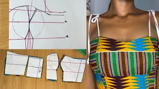 HOW TO DRAFT A BUSTIER PATTERNSTRAPLESS BUSTIER PATTERN [upl. by Norud]