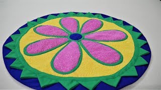 Reuse Old Towel To Make a Beautiful Table MatFloor MatDoormatPuja AasanCarpet [upl. by Terryl]