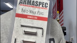 Armaspec AntiWalk Pins for the AR 3 min install and quick review [upl. by Nonnel205]