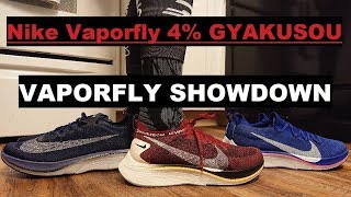 Nike Vaporfly 4 Flyknit Gyakusou Review Comparison amp ON FEET  Vaporfly Showdown [upl. by Eveam]