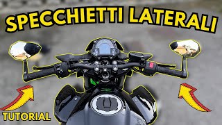 MONTARE SPECCHIETTI MANUBRIO END BAR sulla MOTO [upl. by Nefets]