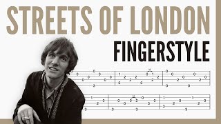 Streets of London  Ralph McTell  TAB Fingerstyle for Guitar [upl. by Peggy367]