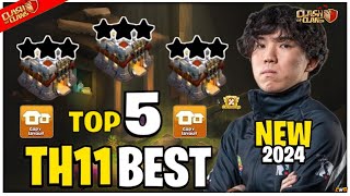 TOP 5 NEW BEST TH11 WAR BASE  LINK 2024  TH11 ANTI 2 STAR BASE 2024  TH11 BASES CLASH OF CLANS [upl. by Vilhelmina]