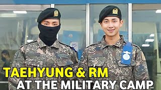 BTS Taehyung amp RM Together in military Camp V and RM 2nd public appearance after enlistment [upl. by Denton]