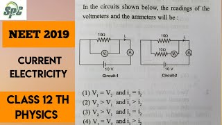 In the circuits shown below the readings of voltmeters and the ammeters will be   NEET 2019 [upl. by Aramahs]