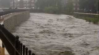 Flooding in Todmorden  Rochdale canal River Calder amp Halifax road 22062012 [upl. by Magnum766]