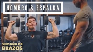 RUTINA DE ESPALDA Y HOMBROS Semana enfoque Brazos  GYMTOPZ [upl. by Celinka]