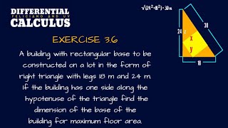 Differential Calculus Feliciano and Uy Exercise 36Building in a Triangular in Lot [upl. by Anilocin]