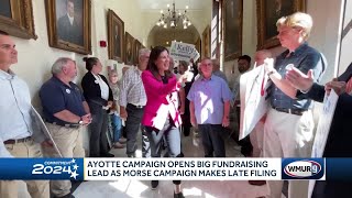 Ayotte campaign opens big fundraising lead as Morse campaign makes late filing [upl. by Enilhtak428]