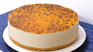 CHEESECAKE DE MARACUYÁ DELICIOSO SIN HORNO RECETA ORIGINAL MUY FACIL [upl. by Elleniad]