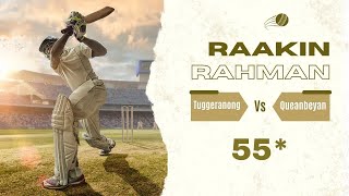 Raakin Rahman  ACT Premier Cricket  Mens 1st Grade  Round 7  Tuggeranong v Queanbeyan [upl. by Gitt]