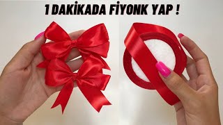 1 Dakikada Kurdeleden Fiyonk Yapımı  What to make from Ribbon in 1 minute [upl. by Hploda871]