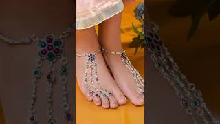 Latest silver anklet design 2024 🔥👌 only rupees 500 free shipping l Bridal payal payal viralshort [upl. by Hairahs]