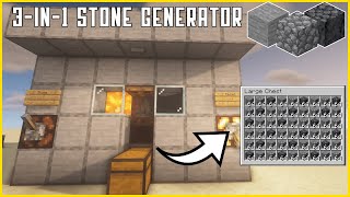 Minecraft Easy 3in1 Stone Generator Tutorial Cobblestone Stone Basalt 116 Java [upl. by Nanor]