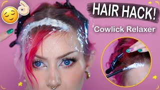 How to get rid of a COWLICK permanently Tutorial using relaxer 😌👌🏻 [upl. by Sufur]