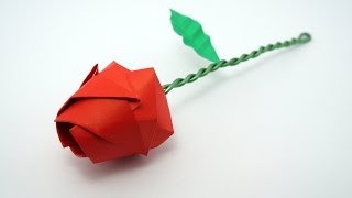 Origami Rose tutorial Davor Vinko [upl. by Haroppiz]