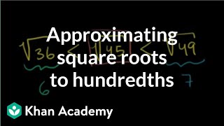 Approximating square roots to hundredths  PreAlgebra  Khan Academy [upl. by Nnylidnarb891]