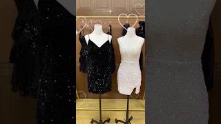 Which Sequined Dress are you choosing 🖤🤍 babaroni hocodress prom [upl. by Olecram]