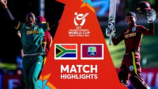 South Africa v West Indies  Match Highlights  ICC U19 Men’s CWC 2024 [upl. by Lemmuela]