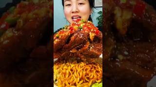 Fried noodles spicy ribs [upl. by Anilram]