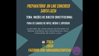 Aula 01  Noções de Direito Constitucional Concurso Santa Luzia [upl. by Eemia]