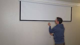 Retractable projector screen unboxing and install  HOW TO INSTALL a projector screen [upl. by Charis]