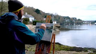 PLEIN AIR oil painting  FAL RIVER in Cornwall [upl. by Guglielmo]