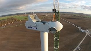 Building A Vestas Wind Turbine Filmed By A Drone [upl. by Aruam]