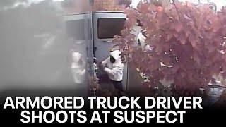 WATCH Armored truck driver shoots at armed robbery suspect [upl. by Cordalia275]