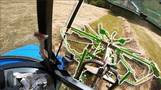 POV First Cut 2024  Hay Raking  New Holland T475 Hofman TORO RK430 [upl. by Erdnaed754]