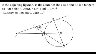 Tangents and Intersecting Chords 5  ICSE Class 10 Board Exam  Solved question  CBSE [upl. by Oirtemed]