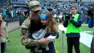 Soldier Homecoming surprise on Veterans Day at Seahawks Game [upl. by Nolra]