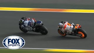 MotoGP Pedrosa Battles Lorenzo  Valencia GP 2013 [upl. by Eeloj]