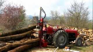 Treuil artisanal sur fendeuse AMRa la fin de cette vidéo gros plan sur le treuil hydraulique [upl. by Scotti946]