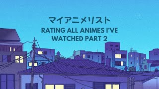 MyAnimeList Rating Animes Ive Watched Part 2 [upl. by Barolet]