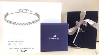 Swarovski SUBTLE BRACELET WHITE RHODIUM PLATED unboxing [upl. by Mushro]