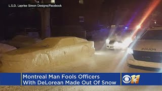 Man Fools Cops With Car Made Of Snow Gets Fake Parking Ticket [upl. by Kamillah811]