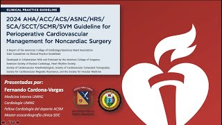 Revisión2024AHAACCACSHRSGuideline Perioperative Cardiovascular Management for Noncardiac Surgery [upl. by Leund]