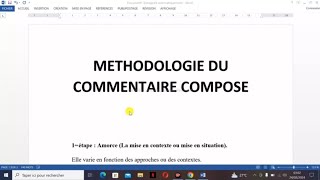 Méthode COMMENTAIRE COMPOSÉ  L’INTRODUCTION  Sujet de type 2 [upl. by Orion]