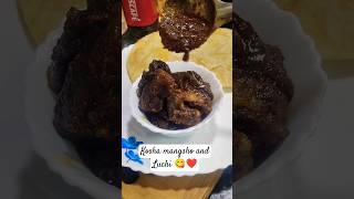 Durga Puja Special Traditional Recipe 😋❤️  Kosha Mangsho and Luchi shorts food youtubeshorts [upl. by Adla414]