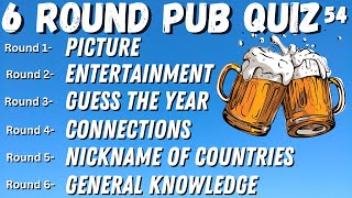 Virtual Pub Quiz 6 Rounds Picture Entertainment What Comes Next Top 5 General Knowledge 54 [upl. by Nnaeiram]