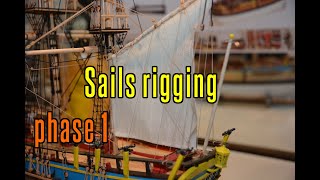 HMS Endeavour  part 46 Sails Rigging phase 1 [upl. by Dahlia]