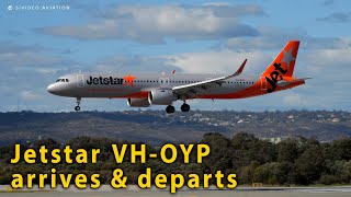 Jetstar Airways VHOYP arriving as JQ96 and departing as JQ106 on RW03 at Perth Airport [upl. by Anairt]