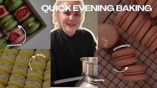 bake macarons with me  25 yo small macaron business owner [upl. by Eiroc]