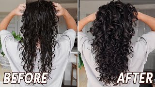 CURLY HAIR ROUTINE  2C  3A wavy curls [upl. by Nauh]