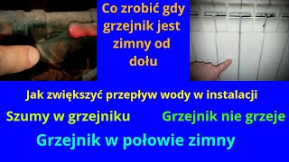 Grzejnik nie grzeje Dół grzejnika zimny Brak ogrzewania Szumy w instalacji Zimny grzejnik [upl. by Ydaj306]