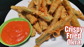 Crispy Fried Okra  Fried Okra Recipe 2020  Pansalang Pinoy  Putaheng Pinoy [upl. by Etoile]